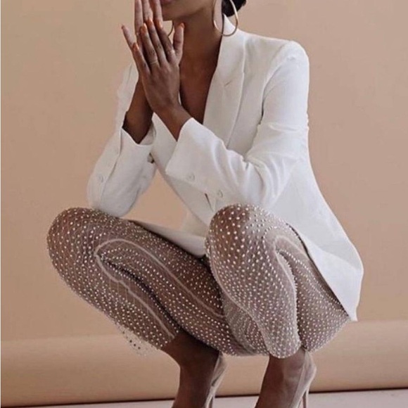 Jluxlabel rhinestone mesh leggings - Picture 1 of 3